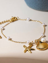 Load image into Gallery viewer, Marlène 18K Gold Seashell, Sea Star Pearl Necklace/Bracelet