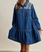Load image into Gallery viewer, Western Denim Tiered Dress