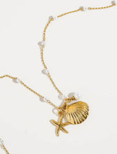 Load image into Gallery viewer, Marlène 18K Gold Seashell, Sea Star Pearl Necklace/Bracelet