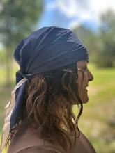 Cargar imagen en el visor de la galería, Navy Blue Silk Bandana