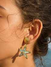 Load image into Gallery viewer, Azura 18k Gold Seashell Starfish Drop Earrings

