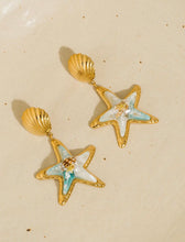 Load image into Gallery viewer, Azura 18k Gold Seashell Starfish Drop Earrings
