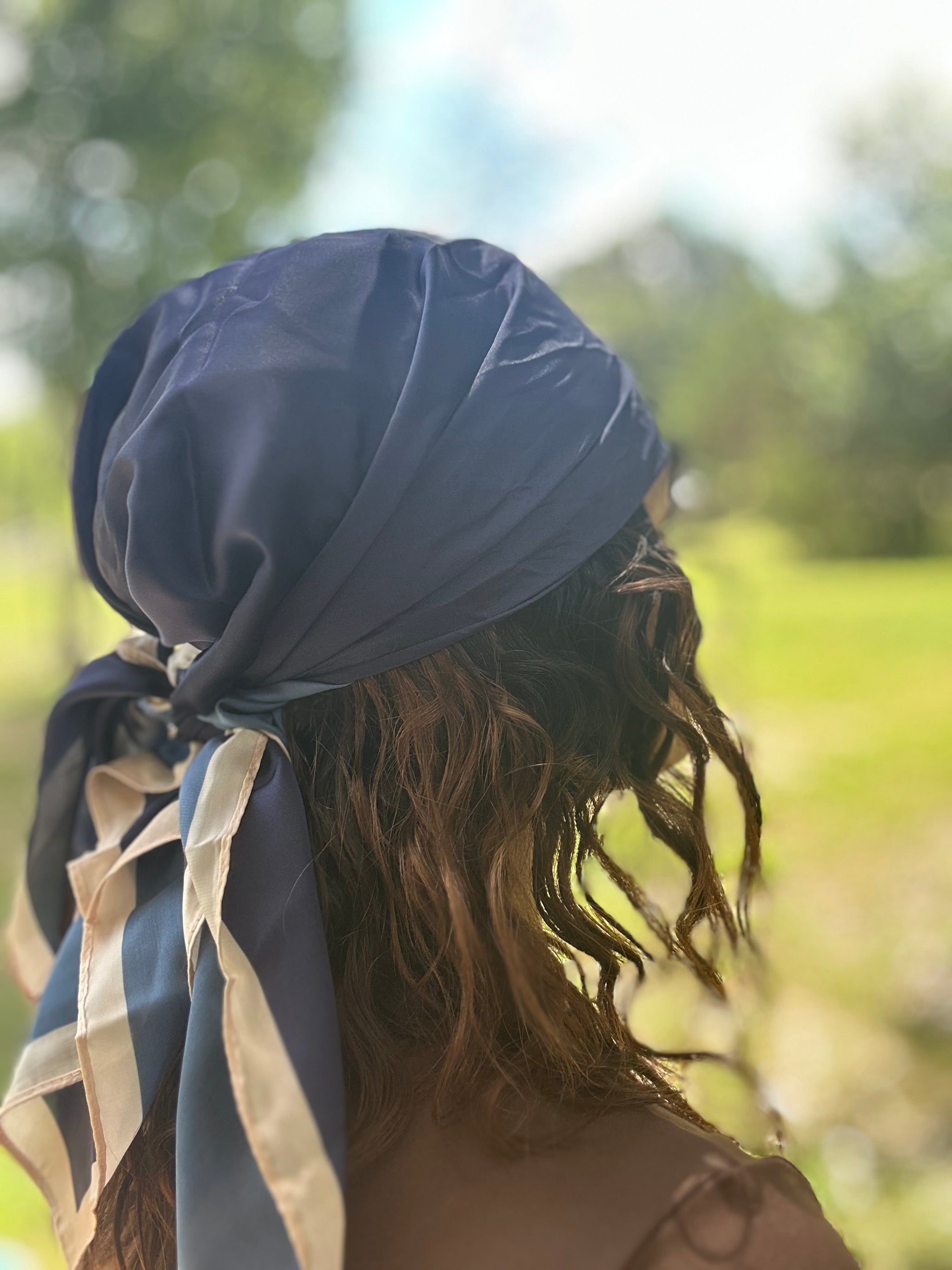 Silk Bandanas For Men Women - Fantasy Blue Bird Print Western