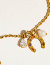 Load image into Gallery viewer, Western 18K Gold Horseshoe Charm Necklace
