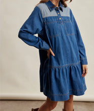Load image into Gallery viewer, Western Denim Tiered Dress
