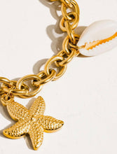 Load image into Gallery viewer, Kallah 18K Gold Stars &amp; Shells Chain Bracelet

