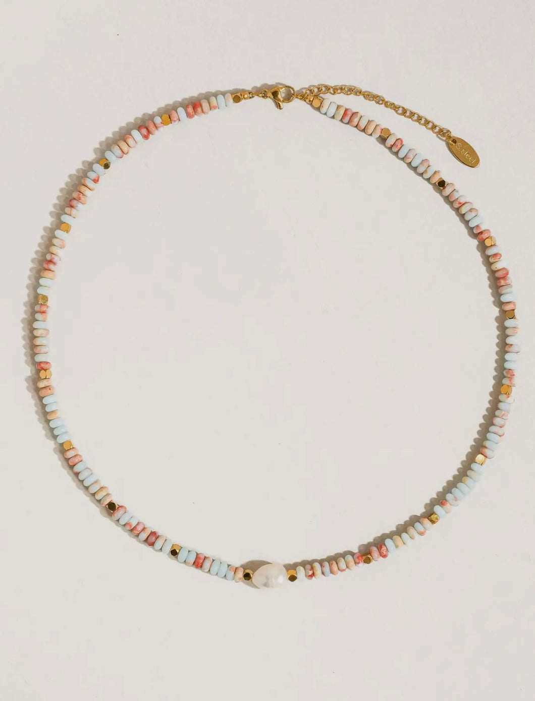 Estella Swank Boho Beaded Pearl Necklace