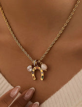 Load image into Gallery viewer, Western 18K Gold Horseshoe Charm Necklace
