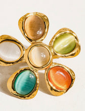 Load image into Gallery viewer, Lanah 18K Gold Vintage Stone Floral Ring
