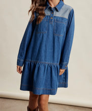 Load image into Gallery viewer, Western Denim Tiered Dress
