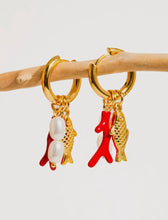 Load image into Gallery viewer, Kari 18k Fish &amp; Pearl Earrings
