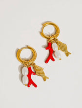 Load image into Gallery viewer, Kari 18k Fish &amp; Pearl Earrings

