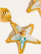 Load image into Gallery viewer, Azura 18k Gold Seashell Starfish Drop Earrings
