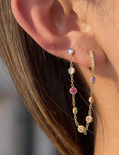 Load image into Gallery viewer, Halana 18K Gold Crystal Chain Earrings
